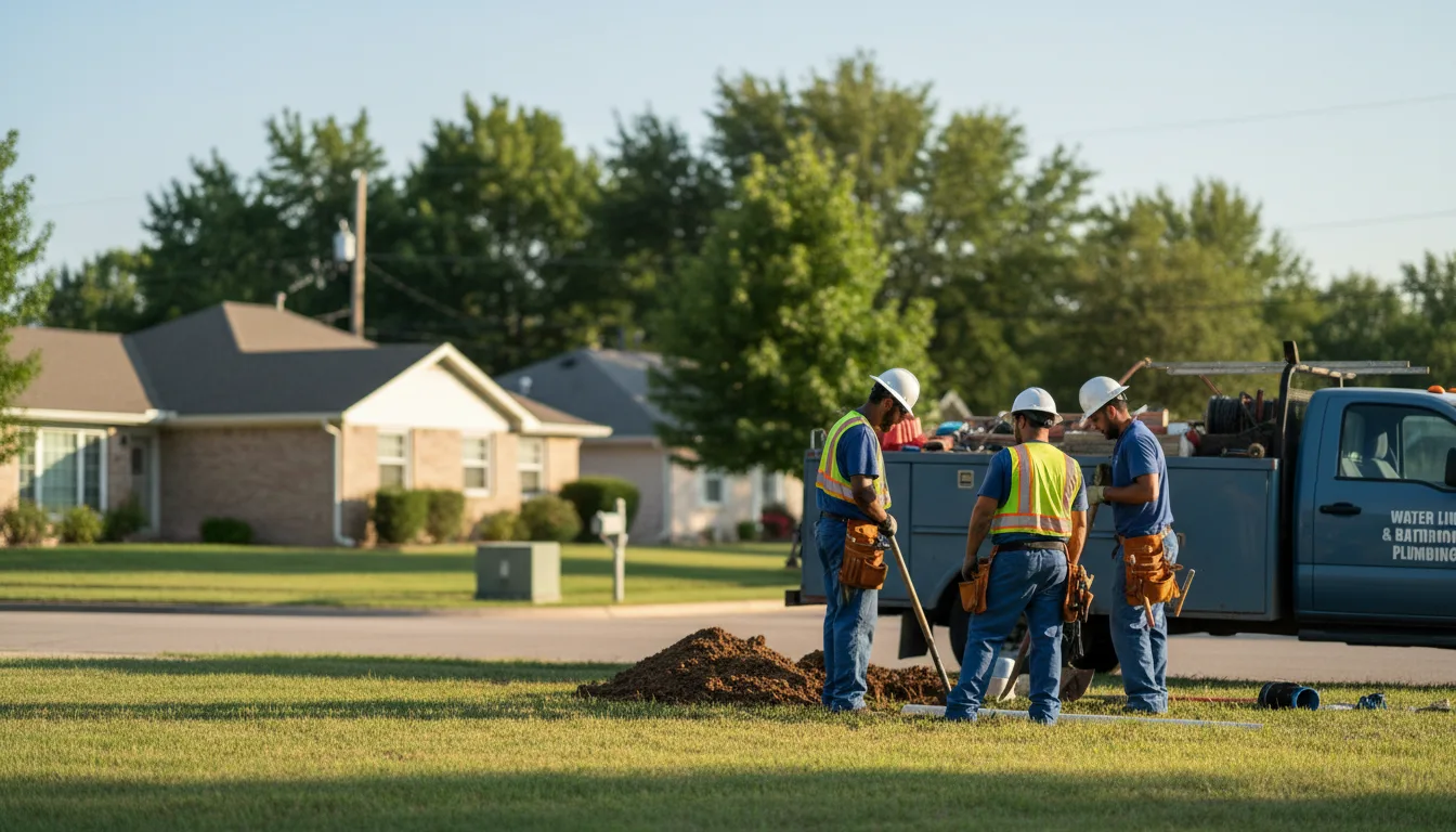 Residential water line and bathroom plumbing service in Hillister, TX
